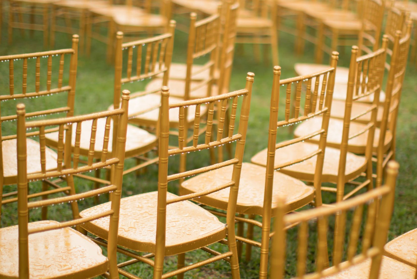 Gold elegant chiavari chair available for intimate dinner party in Prince George's County Maryland